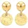 ELLI PREMIUM Ohrstecker Kugel Plättchen Antique 375 Gelbgold 375 onesize