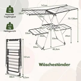 Costway Wäscheständer 2 m Silber