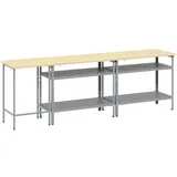 vidaXL, Werkbank + Arbeitsbock, Nicole 255 cm workbench (2 shelves) (55 cm, 255 cm)