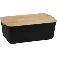 KESPER KESPER® Brotkasten Brotbox, Bambus, Kunststoff, (1-tlg), Deckel als Schneidebrett verwendbar schwarz