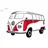 VW Collection Wandtattoo VW T1 classic rot