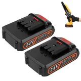 flintronic Mini Kettensäge Akku, Akku Kettensäge 24V, Einhand Kettensäge Akku, Elektrische Kettensäge Akku, Holz Baumsäge Wiederaufladbar für Garten, Holz, Baum (2 Stück)