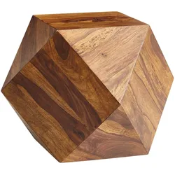Sheeshamholz Couchtisch, Diamant-Design, 30 kg Belastbarkeit. 57x43x57 cm | Kadima Design