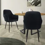 2er Set Stühle Esszimmerstühle Wohnzimmerstühle Küchenstuhl Polsterstuhl Samt