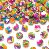 Wollige Pompons in Regenbogenfarben (80 Stück ) Bastelmaterial