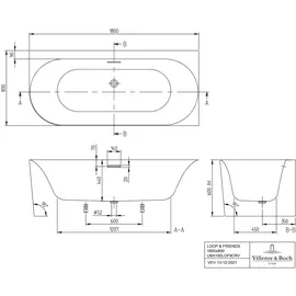 Villeroy & Boch Loop & Friends Eckbadewanne 80 x 180 cm (UBA180LOF9CR00V-01)
