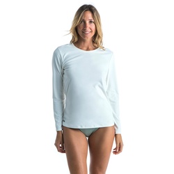 UV-Shirt Surfen Damen langarm – Malou ungefärbt, weiß, S