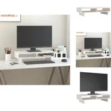 Vidaxl - Monitorständer Weiß 60x27x14 cm Massivholz Kiefer - Monitorständer - Holzmöbel - Laptoptisch - Schreibtischorganisator - Ergonomischer