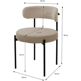ML-Design Esszimmerstuhl Stoff braun 2er Set