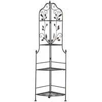 Beliani Gartenregal in Eckform aus Metall 4 Ablageflächen in