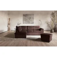Ecksofa COTTA "Leandra L-Form", braun, B:250cm H:88cm T:90cm, NaturLEDER: Bitte beachten Sie, dass Lederbezüge mehr Nähte aufweisen als Stoffbezüge.;Kunstleder Softlux;NaturLEDER (echtes Rindsleder) in Sitz und Rücken.;Luxus-Microfaser (100% Polyester), Sofas, Ecksofa, wahlweise mit Bettfunktion & Bettkasten