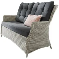 Destiny Loungesofa CASA Aluminium, Polyrattan, 2er Sofa, inkl. Auflagen, weiß