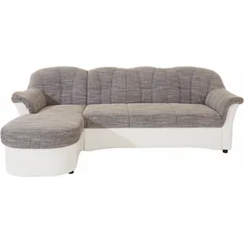 DOMO collection Ecksofa »Flores Schlafsofa, B/T/H: 233/142/86 cm, L-Form« wahlweise mit Bettfunktion, wahlweise mit Federkern, auch in Leder weiß