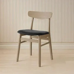 Esszimmerstuhl HAMMEL FURNITURE "Findahl by Hammel Mosbøl", , weiß geölt, weiß geölt, B:48cm H:79cm T:46cm, Massivholz, Leder, Stühle, Massivholz, gepolsterte Sitzfläche, versch. Farbvarianten