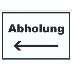 HB-Druck Abholung Schild mit Text und Richtungspfeil links Post waagerecht A3 (297x420mm)