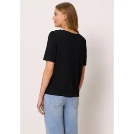 street one studio STREET ONE Shirt mit V-Neck und Knopfleiste - schwarz,