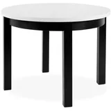 KONSIMO® Esstisch BALTE Ausziehbar Rund Esstisch, hergestellt in der EU, Loft&Industrial Stil, ausziehbar bis 180cm schwarz|weiß