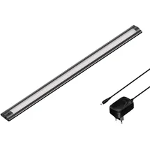 ledscom.de LED Unterbau-Leuchte SIRIS schwarz matt mit Netzteil, flach, 50cm, 655lm, weiß