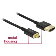 DeLock HDMI Anschlusskabel HDMI-A Stecker HDMI-Micro-D Stecker 25 m Schwarz