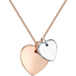 Lulu & Jane Halskette Herz Metall-Legierung in Roségold/Silber Ketten   Damen 