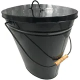 Kleining Ascheeimer oval mit Deckel 34 x 23 x 30 cm schwarz