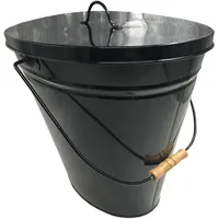 Kleining Ascheeimer oval mit Deckel 34 x 23 x 30 cm schwarz