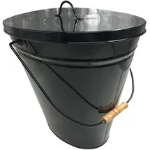 Kleining Ascheeimer oval mit Deckel 34 x 23 x 30 cm schwarz