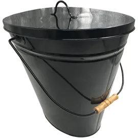 Kleining Ascheeimer oval mit Deckel 34 x 23 x 30 cm schwarz