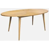 Sweeek - Ovaler Esstisch aus Heveaholz und Eichenfurnier, 6