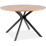 Runder Tisch 120cm Küchentisch Esstisch Wohnzimmer Eiche Schwarz - Schwarz