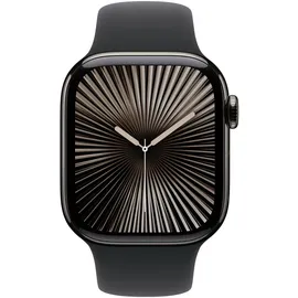 Apple Watch Series 10 GPS + Cellular 42 mm Titangehäuse schwarz Sportarmband schwarz M/L