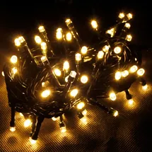 Mojawo Lichtervorhang LED 3 m warmweiß Dunkelgrün