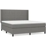 vidaXL Boxspringbett mit Matratze Dunkelgrau 160x200 cm Stoff1377508