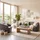 bene living Loungesessel Loconia Strukturstoff 89 x 76 x 87 cm Grau drehbar mit Kissen