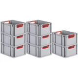 Proregal Eurobox NextGen Color | HxBxT 22x30x40cm | 20 Liter | Griffe rot offen | Glatter Boden | Eurobehälter, Transportbox,