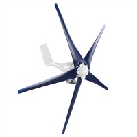 5-Blatt-Windgenerator 1200W Windkraftanlagen Kleiner Windmühlen-Generator Industriebedarf Maschinenausrüstung(blau 48V)