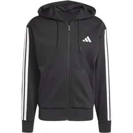adidas Essentials 3-Streifen Fleece Reißverschlusspullover Black / White S