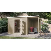 Weka Avellino 2 4,50 x 3,00 m natur mit Anbau