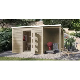 Weka Avellino 2 4,50 x 3,00 m natur mit Anbau