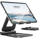 NULAXY A5 Tablet Ständer, Faltbar Tablet Halterung: Tisch Tablet Staender für New 2020 iPad Pro 12.9, 10.5, 9.7, iPad Air Mini 2 3 4, Switch, Samsung Tab und Alle 4.7-13 Zoll Geräte (Schwarz)