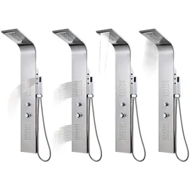 vidaXL Duschpaneel Edelstahl Gebogen