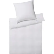 ELEGANTE Solid Stripe weiß 135 x 200 cm + 80 x 80 cm