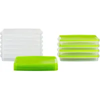 MiraHome Gefrierdosen 10x0,5L rechteckig Grün – Vorratsdosen mit Deckel luftdicht – Transparente Frischhaltedosen mit Deckel – Aufbewahrungsbox Küche für Mealprep & Organisation – Austrian Quality