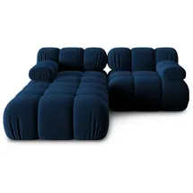 micadoni Sofa Bellis, modular 3-Sitzer mit flachem Modul blau