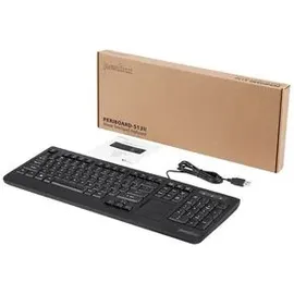 Perixx PERIBOARD-513 Kabelgebundene USB-Tastatur Touchpad, Schwarz, US Englisch Layout