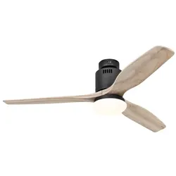 AERODYNAMIX ECO 132, Ventilator mit Licht Anthrazit und helles Holz, CasaFan