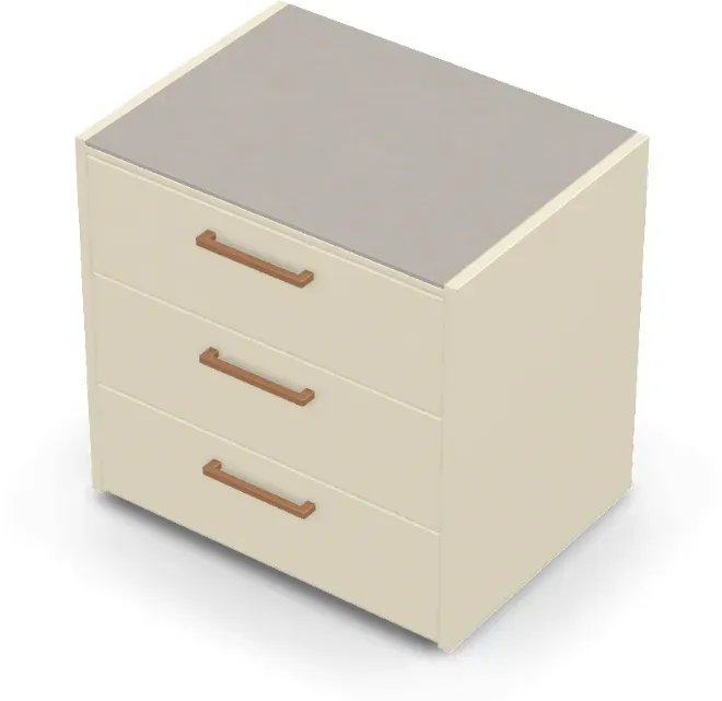 Brabura CT 90 Schubladenmodul - Pietra Di Luna / Perle Blanche / Holzgriff