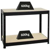Proregal Werkbank Stahl 90 x 120 x 60 cm schwarz