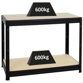 Proregal Werkbank Stahl 90 x 120 x 60 cm schwarz
