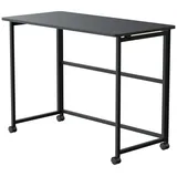 Maclean Brackets Schreibtisch Rollschreibtisch Rolltisch Klappbartisch (Schwarz)